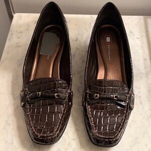 Bandolino Dark Brown Croc-Embossed Loafers
